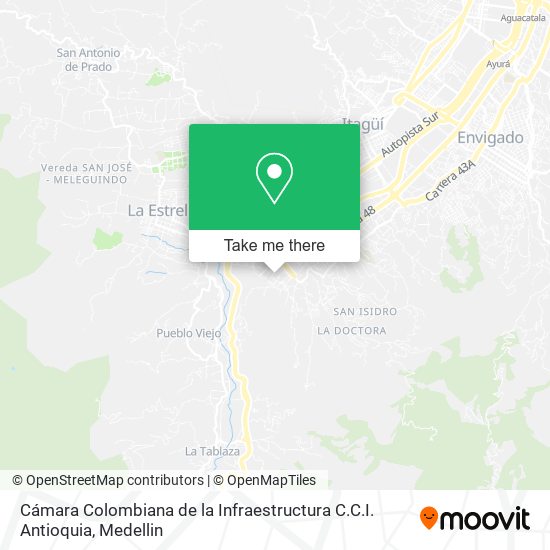 Mapa de Cámara Colombiana de la Infraestructura C.C.I. Antioquia