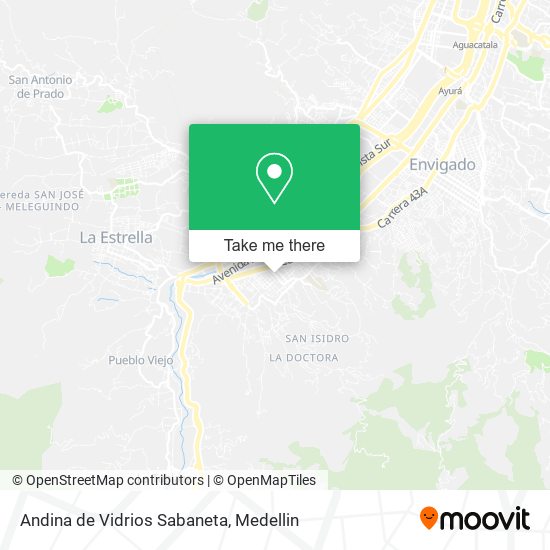 Andina de Vidrios Sabaneta map