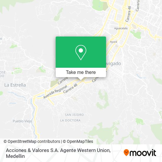 Acciones & Valores S.A. Agente Western Union map