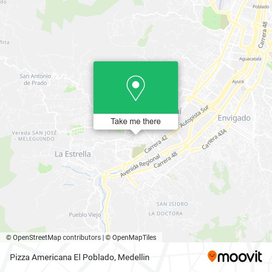 Pizza Americana El Poblado map