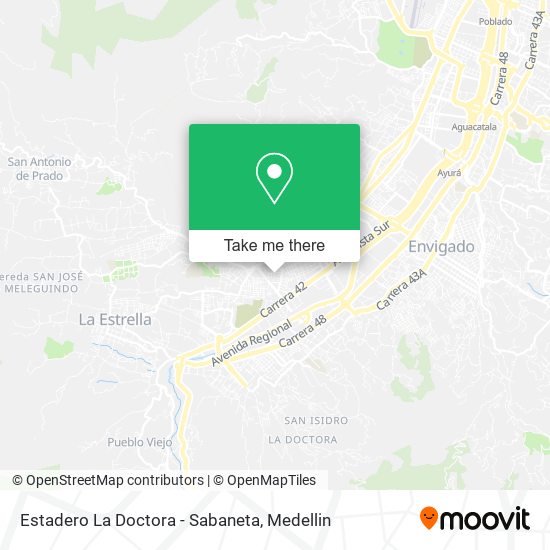 Mapa de Estadero La Doctora - Sabaneta