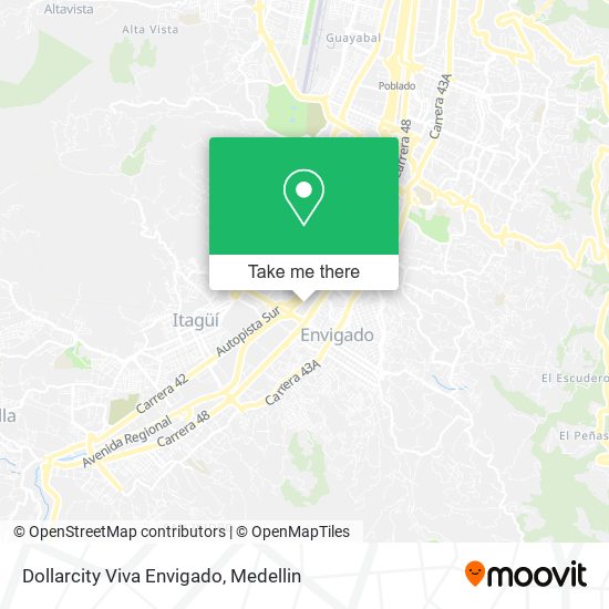Dollarcity Viva Envigado map