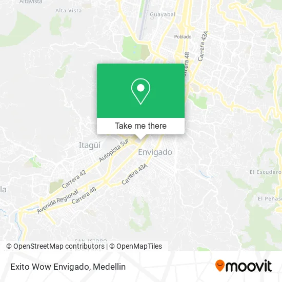 Exito Wow Envigado map