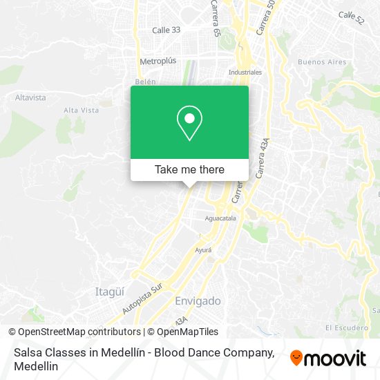 Mapa de Salsa Classes in Medellín - Blood Dance Company