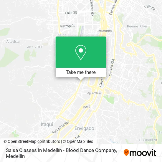 Mapa de Salsa Classes in Medellín - Blood Dance Company