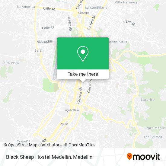 Black Sheep Hostel Medellin map