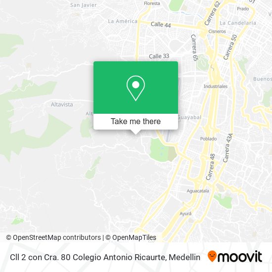 Cll 2 con Cra. 80 Colegio Antonio Ricaurte map