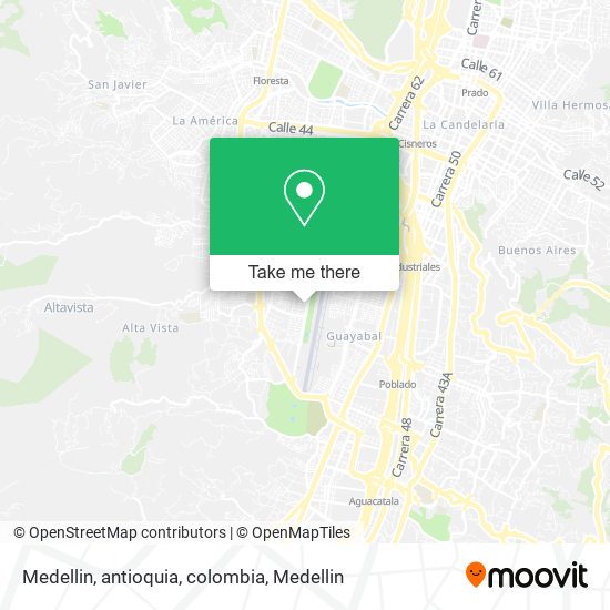 Medellin, antioquia, colombia map