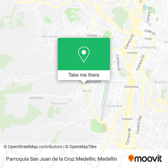 Mapa de Parroquia San Juan de la Cruz Medellin