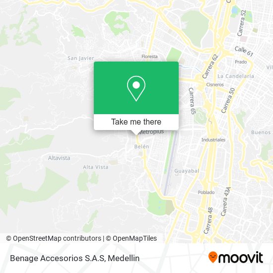 Mapa de Benage Accesorios S.A.S