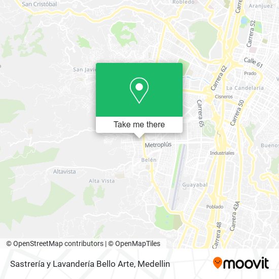 Mapa de Sastrería y Lavandería Bello Arte