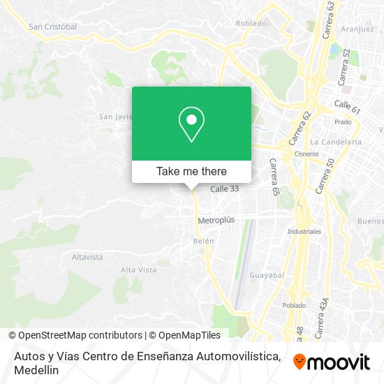 Mapa de Autos y Vías Centro de Enseñanza Automovilística