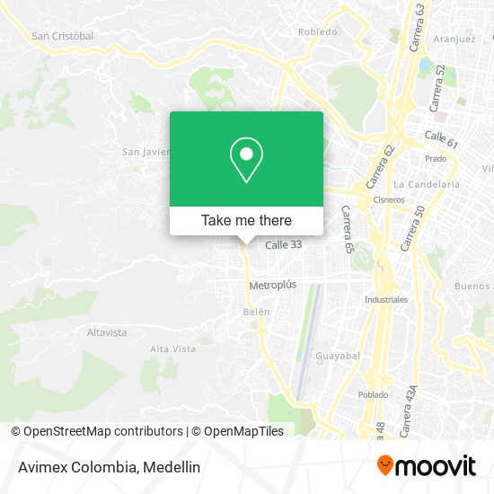 Avimex Colombia map