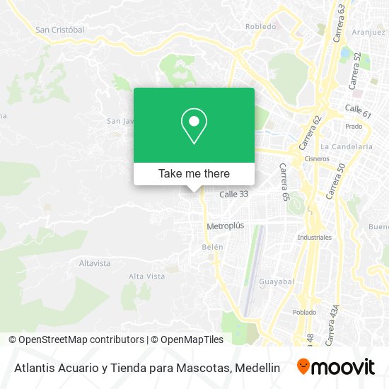 Mapa de Atlantis Acuario y Tienda para Mascotas