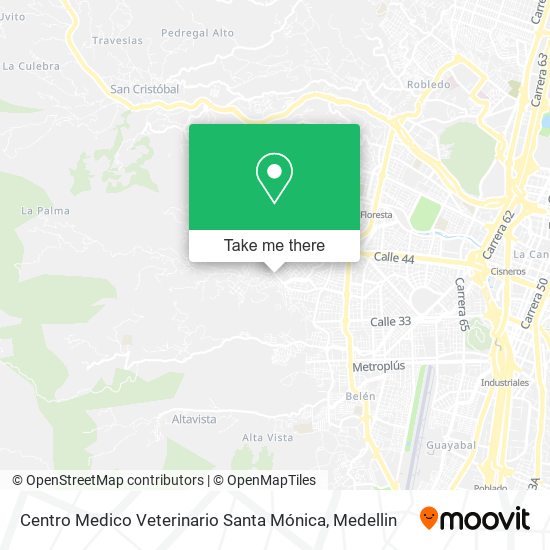 Mapa de Centro Medico Veterinario Santa Mónica