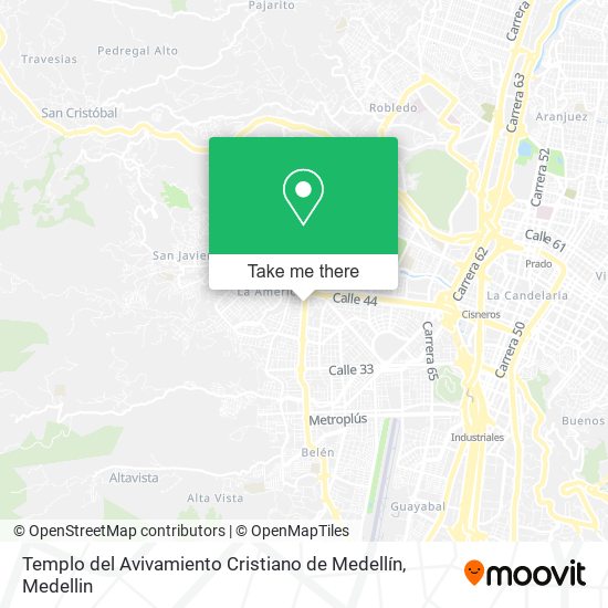 Templo del Avivamiento Cristiano de Medellín map