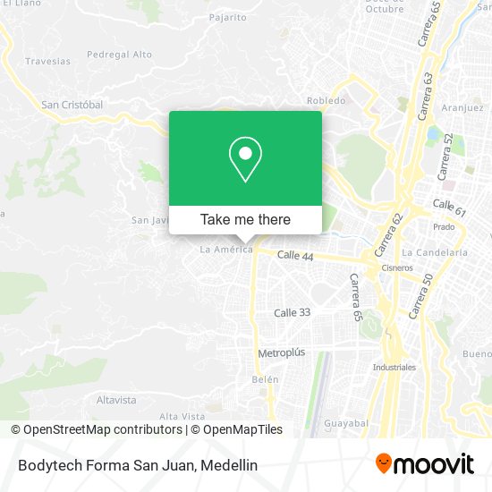 Mapa de Bodytech Forma San Juan