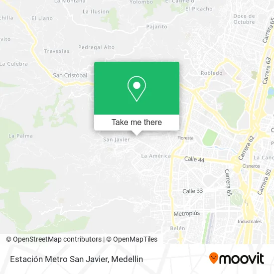 Estación Metro San Javier map