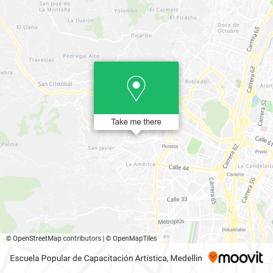 Mapa de Escuela Popular de Capacitación Artística