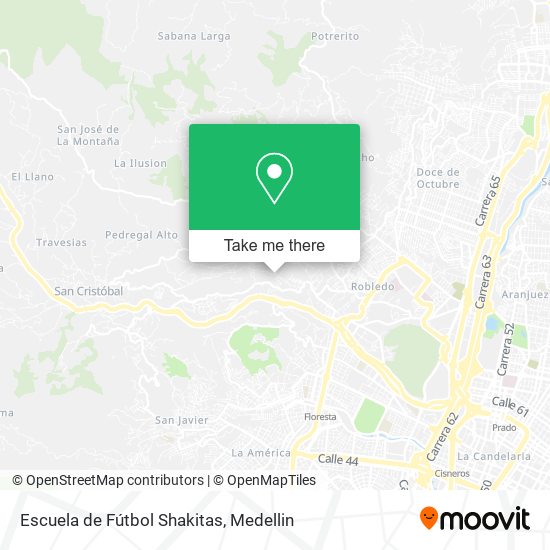 Escuela de Fútbol Shakitas map