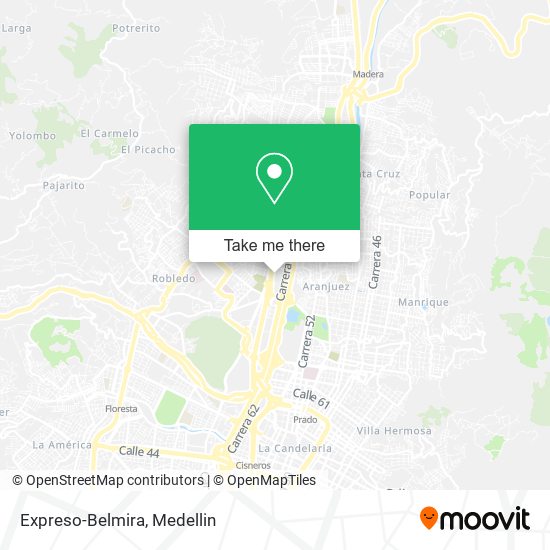 Expreso-Belmira map