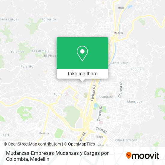 Mudanzas-Empresas-Mudanzas y Cargas por Colombia map