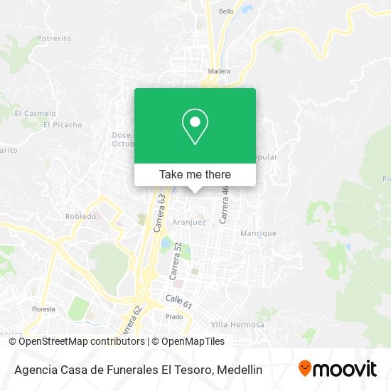 Agencia Casa de Funerales El Tesoro map