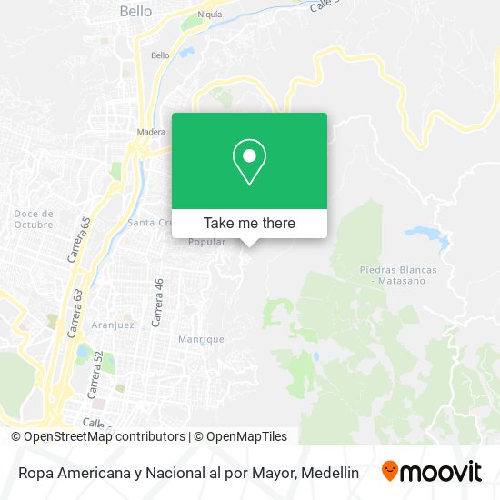 Ropa Americana y Nacional al por Mayor map