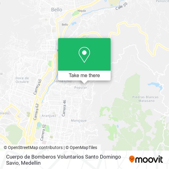 Cuerpo de Bomberos Voluntarios Santo Domingo Savio map