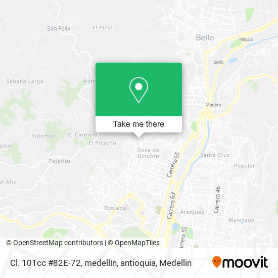 Cl. 101cc #82E-72, medellín, antioquia map