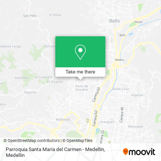 Parroquia Santa María del Carmen - Medellín map