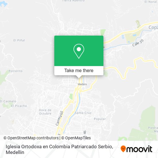 Iglesia Ortodoxa en Colombia Patriarcado Serbio map