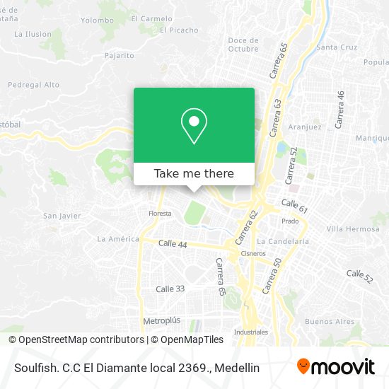 Mapa de Soulfish. C.C El Diamante local 2369.