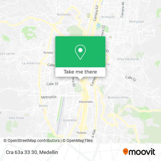 Mapa de Cra 63a 33 30
