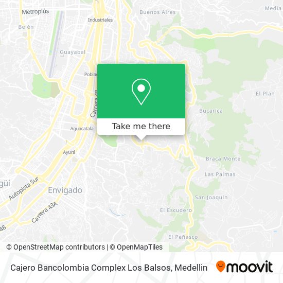Mapa de Cajero Bancolombia Complex Los Balsos