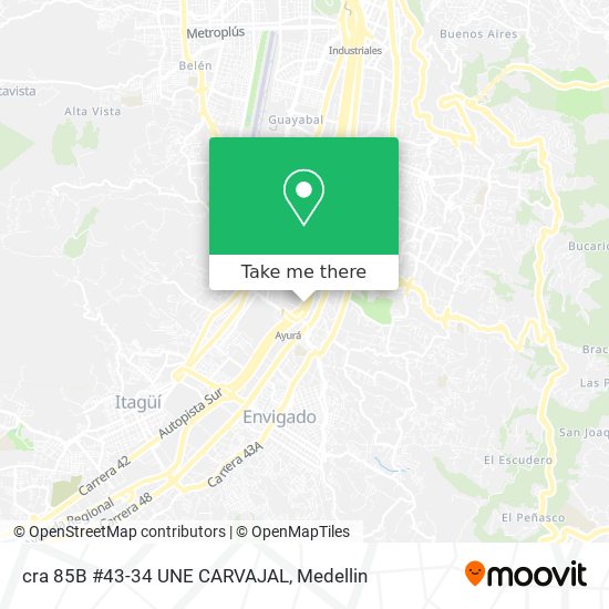 cra 85B #43-34 UNE CARVAJAL map