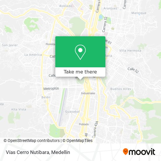 Mapa de Vías Cerro Nutibara