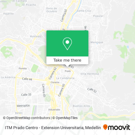 Mapa de ITM Prado Centro - Extension Universitaria