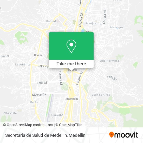 Secretaria de Salud de Medellin map
