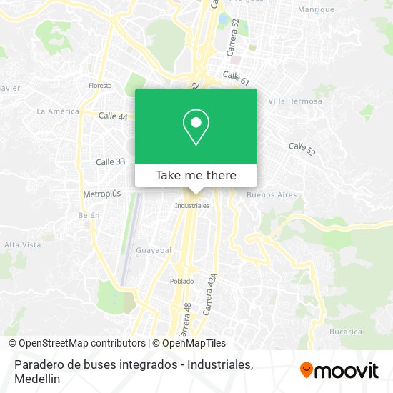 Mapa de Paradero de buses integrados - Industriales