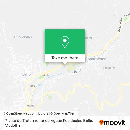 Planta de Tratamiento de Aguas Residuales Bello map