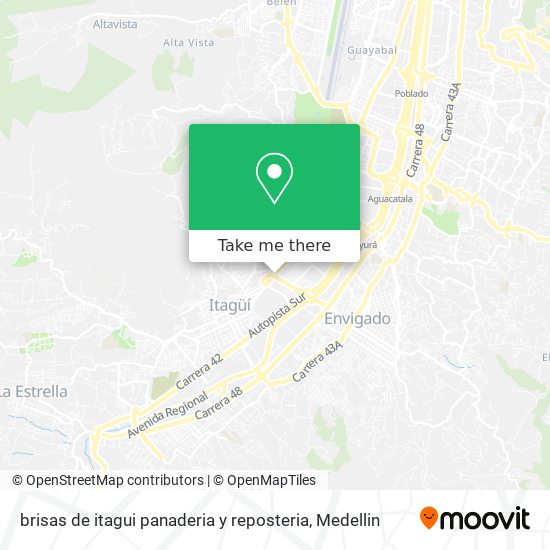 Mapa de brisas de itagui panaderia y reposteria