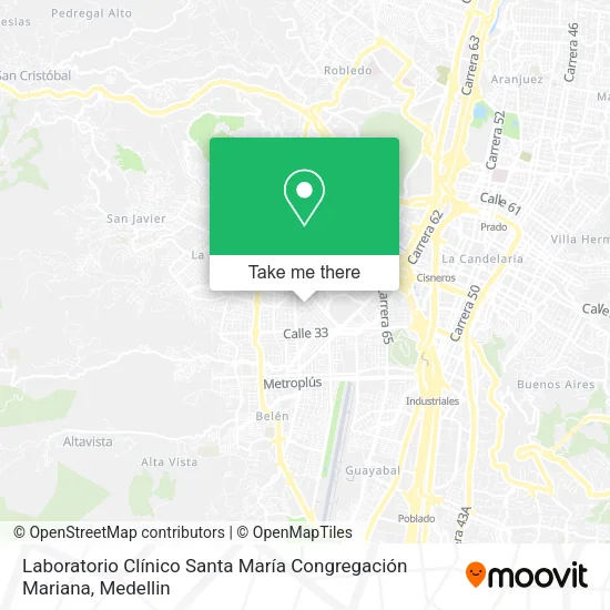 Laboratorio Clínico Santa María Congregación Mariana map