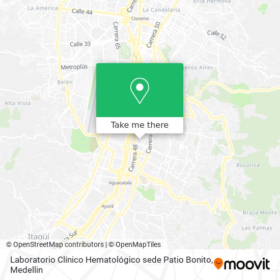 Mapa de Laboratorio Clínico Hematológico sede Patio Bonito
