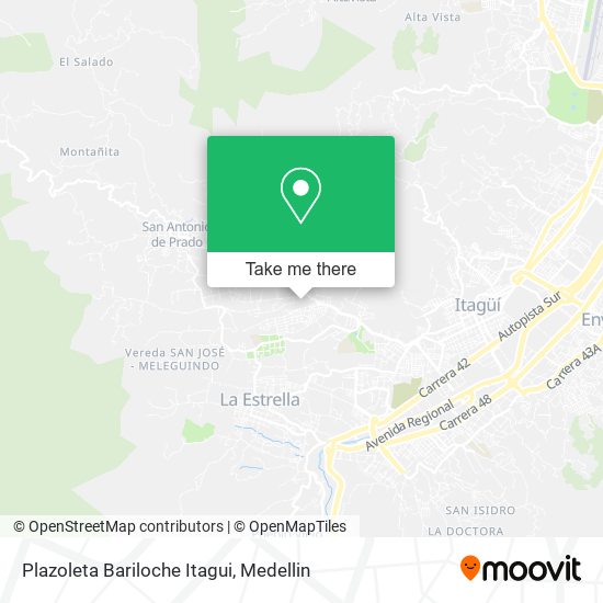 Mapa de Plazoleta Bariloche Itagui