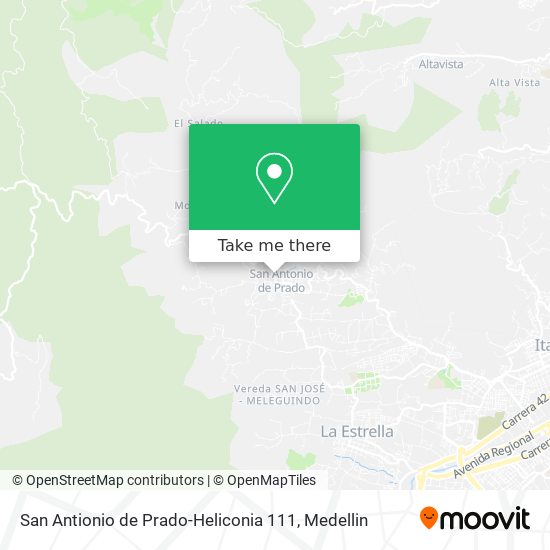 San Antionio de Prado-Heliconia 111 map