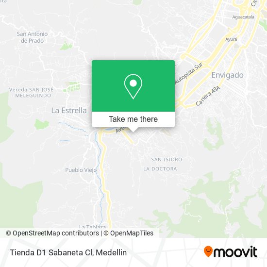 Mapa de Tienda D1 Sabaneta Cl
