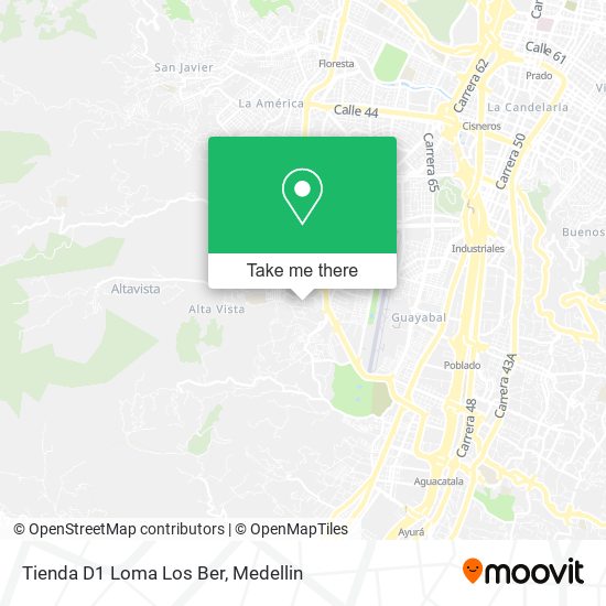 Mapa de Tienda D1 Loma Los Ber