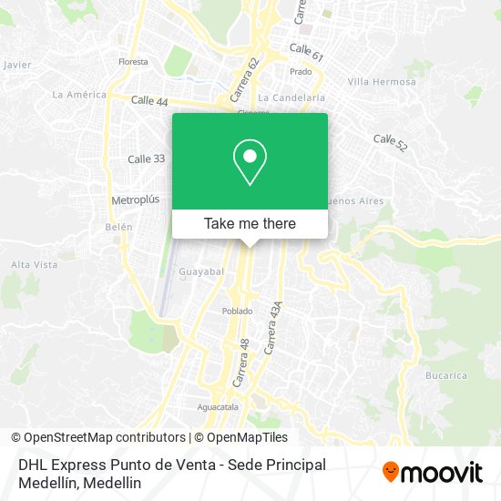 Mapa de DHL Express Punto de Venta - Sede Principal Medellín