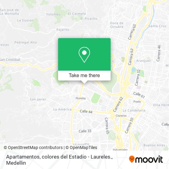Apartamentos, colores del Estadio - Laureles. map